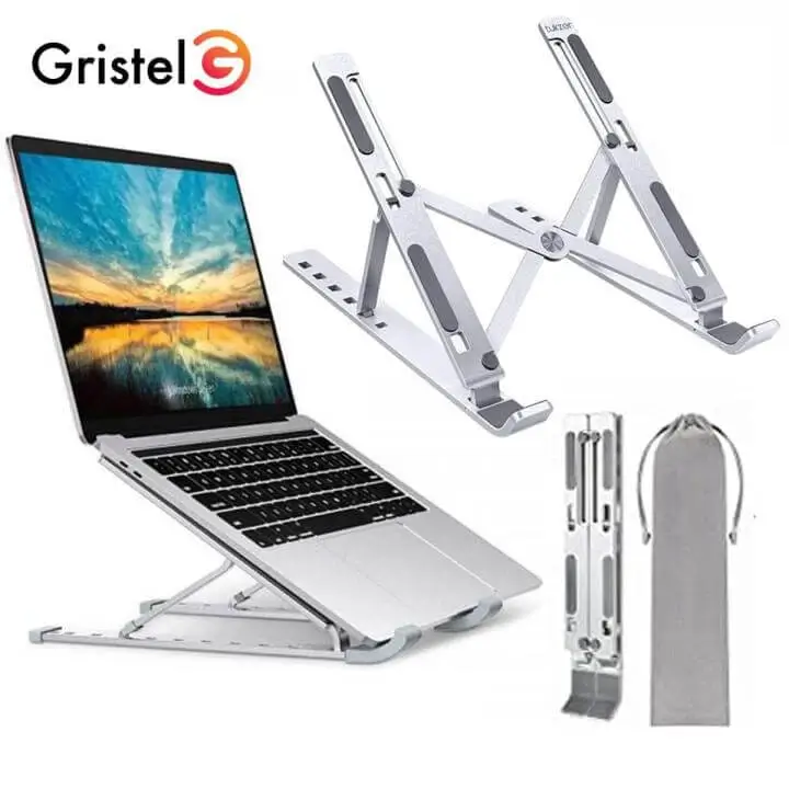 Adjustable Aluminum Laptop Stand Multi-Angle Ergonomic Holder for 10-18 inch Notebook & Tab